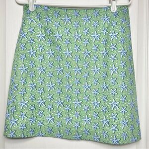 Vineyard Vines Lined Green/Blue Starfish Skirt Women’s Sz 4